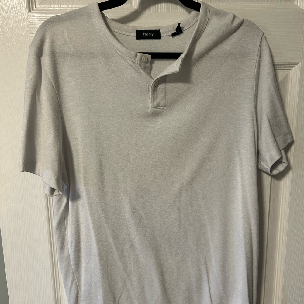 Theory Men's Light Gray Henley Shirt